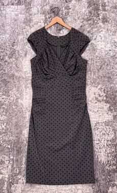 Stop Staring! Dress 14 Womens Polka Dot Retro Pencil Fit Pinup Knee Length